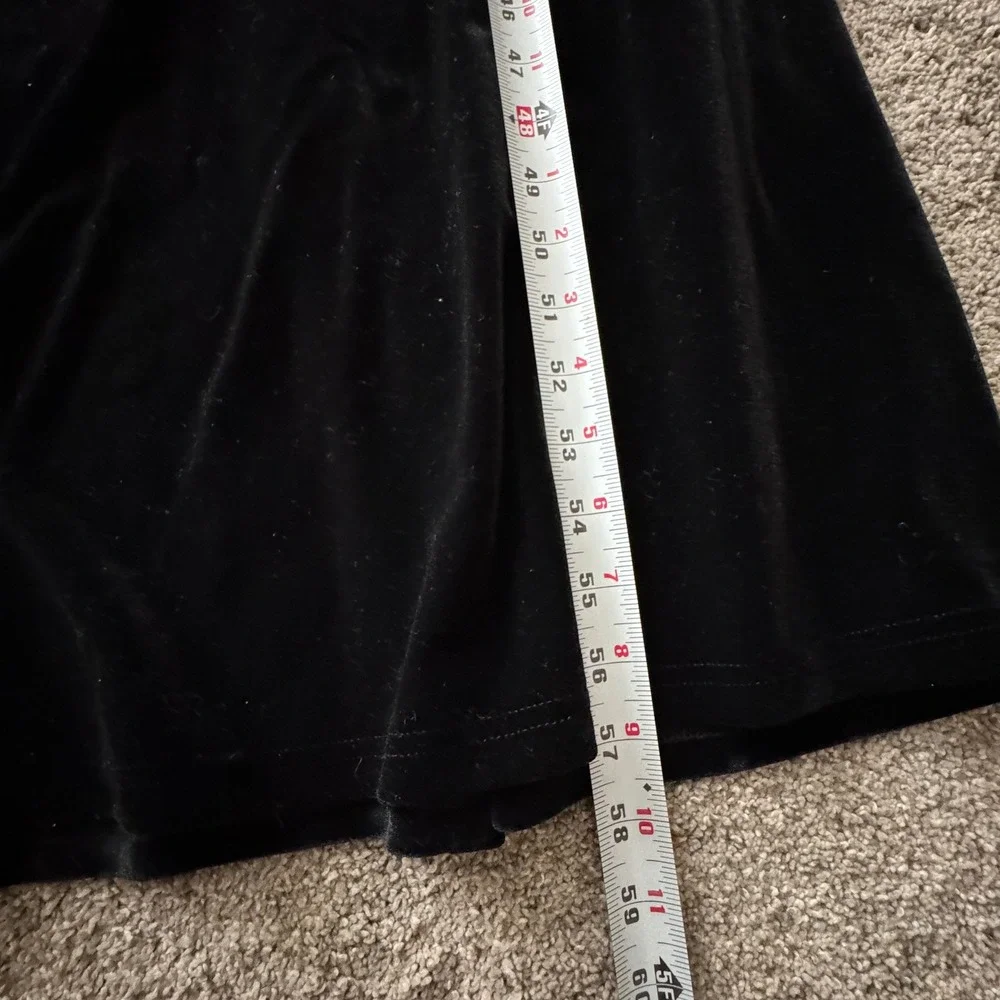 Fashion Nova Black Velvet Boned Corset Strapless Ruched Maxi Dress Size M Glam